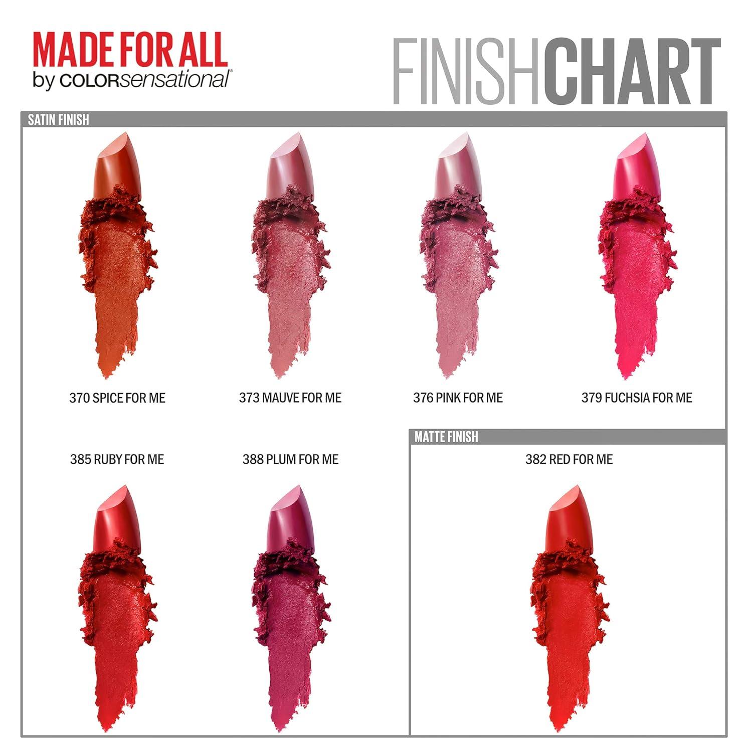 imageMaybelline Color Sensational Made for All Lipstick Crisp Lip Color ampamp Hydrating Formula Ruby For Me Red 1 Count376 PINK FOR ME