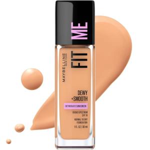 imageMaybelline Fit Me Dewy  Smooth Liquid Foundation Makeup Warm Nude 1 Count Packaging May Vary310 SUN BEIGE