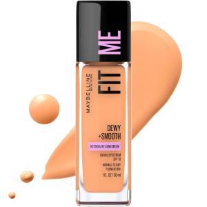 imageMaybelline Fit Me Dewy  Smooth Liquid Foundation Makeup Warm Nude 1 Count Packaging May Vary315 SOFT HONEY