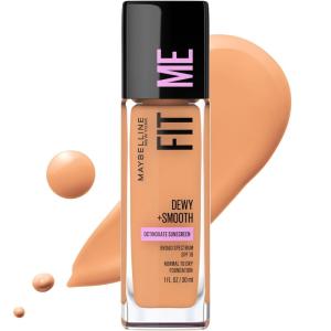 imageMaybelline Fit Me Dewy  Smooth Liquid Foundation Makeup Warm Nude 1 Count Packaging May Vary322 WARM HONEY