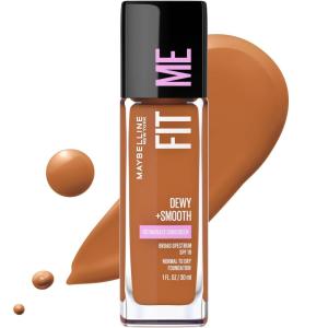imageMaybelline Fit Me Dewy  Smooth Liquid Foundation Makeup Warm Nude 1 Count Packaging May Vary360 MOCHA