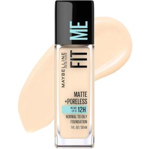 imageMaybelline Fit Me Matte  Poreless Liquid OilFree Foundation Makeup Cappuccino 1 Count Packaging May Vary110 PORCELAIN