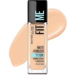 imageMaybelline Fit Me Matte  Poreless Liquid OilFree Foundation Makeup Cappuccino 1 Count Packaging May Vary120 CLASSIC IVORY