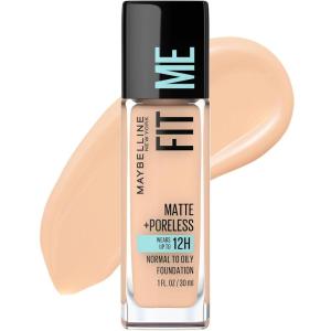 imageMaybelline Fit Me Matte  Poreless Liquid OilFree Foundation Makeup Cappuccino 1 Count Packaging May Vary124 SOFT SAND