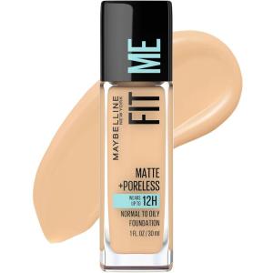 imageMaybelline Fit Me Matte  Poreless Liquid OilFree Foundation Makeup Cappuccino 1 Count Packaging May Vary128 WARM NUDE