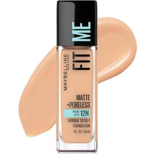 imageMaybelline Fit Me Matte  Poreless Liquid OilFree Foundation Makeup Cappuccino 1 Count Packaging May Vary130 BUFF BEIGE