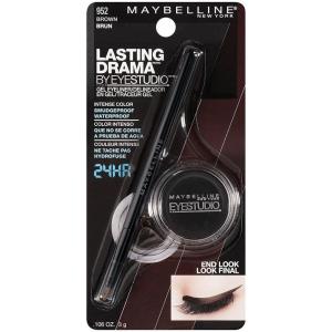 imageMaybelline New York Makeup Eyestudio Lasting Drama Gel Eye Liner Blackest Black Waterproof 0106 OuncePack of 1952 Brown