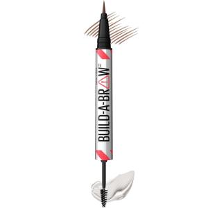 imageMaybelline BuildABrow 2in1 Brow Pen and Sealing Eyebrow Gel Eyebrow Makeup for RealLooking Fuller Brows Soft Brown 1 Count257 MEDIUM BROWN