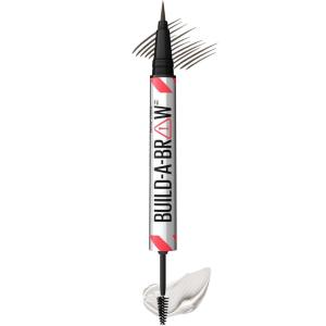 imageMaybelline BuildABrow 2in1 Brow Pen and Sealing Eyebrow Gel Eyebrow Makeup for RealLooking Fuller Brows Soft Brown 1 Count262 BLACK BROWN