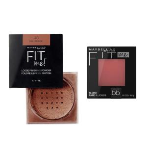 imageMaybelline Fit Me Loose Finishing Powder  Fit Me Blush Makeup Bundle Includes 1 Setting Powder in Dark and 1 Blush in BerryDARK  BERRY BLUSH BUNDLE