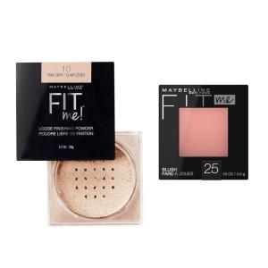 imageMaybelline Fit Me Loose Finishing Powder  Fit Me Blush Makeup Bundle Includes 1 Setting Powder in Dark and 1 Blush in BerryLIGHT  PINK BUNDLE