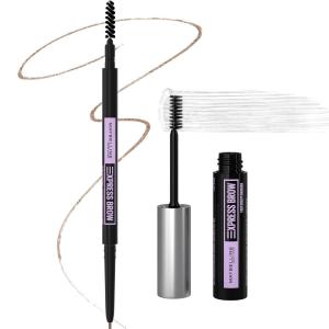imageMaybelline Brow Ultra Slim Defining Brow Pencil  Brow Fast Sculpt Brow Gel Makeup Bundle Includes 1 Deep Brown Eyebrow Pencil and 1 Clear Eyebrow GelBLONDE  CLEAR FAST SCULPT BUNDLE