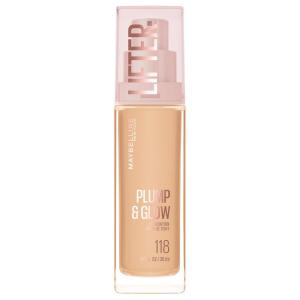 imageMaybelline Lifter Plump amp Glow Foundation Liquid Foundation with 2 Niacinamide  Hyaluronic Acid Plumping and Brightening Face Makeup 220 1 Count118 WARM