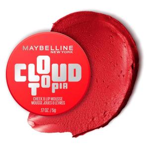imageMaybelline Cloudtopia Blush for Cheeks and Lip Mousse UltraVivid Pigmented Formula for Up to 14HR of Blush and Lip Makeup Color Divine Crimson 1 CountDIVINE CRIMSON