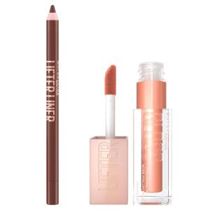 imageMaybelline Lifter Gloss and Lifter Liner Bundle Lip Gloss and Lip Liner in Shades Petal and Fine Line Pack of 2Amber  Cross The Line