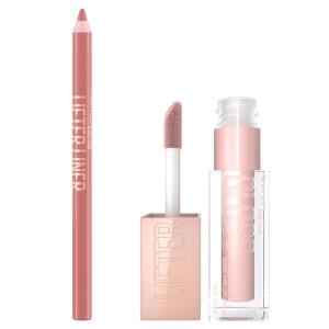 imageMaybelline Lifter Gloss and Lifter Liner Bundle Lip Gloss and Lip Liner in Shades Petal and Fine Line Pack of 2Ice  Line Leader