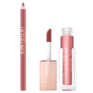 imageMaybelline Lifter Gloss and Lifter Liner Bundle Lip Gloss and Lip Liner in Shades Petal and Fine Line Pack of 2Moon  Big Lift