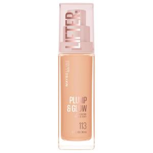 imageMaybelline Lifter Plump amp Glow Foundation Liquid Foundation with 2 Niacinamide  Hyaluronic Acid Plumping and Brightening Face Makeup 115 1 Count113 NEUTRAL
